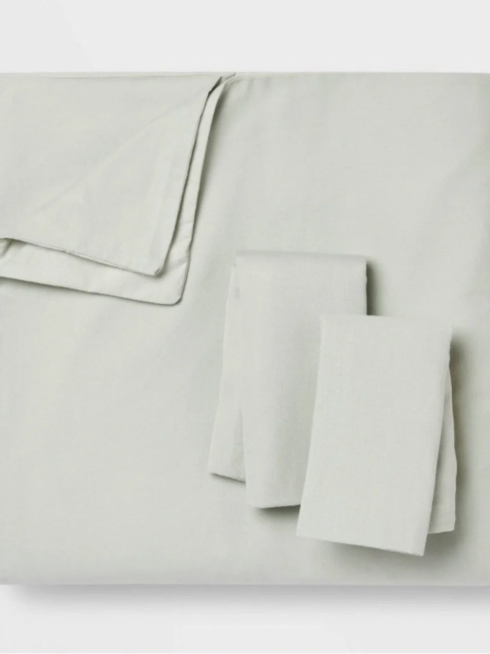 Threshold King 3pc Washed Cotton Sateen Duvet Set Sage Green Shams Soft Bedding